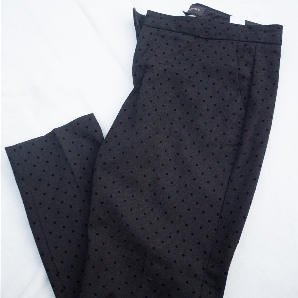 Banana Republic polka dot blk dress pants, s 10.